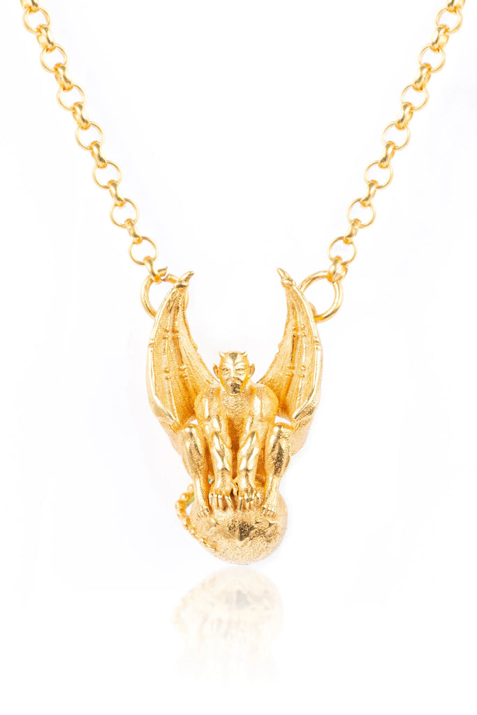 Gargoyle Necklace 18-Gold Jewelry Flesh & Soul