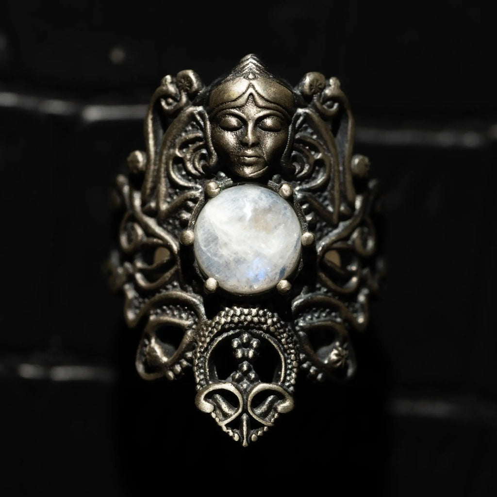 Old Witch's Ring Silver-Moonstone Jewelry Flesh & Soul