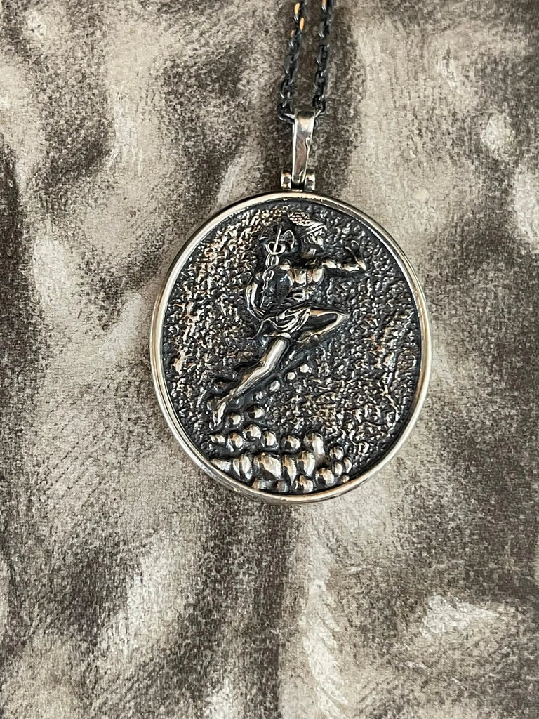 HERMES GOD Sterling Silver Necklace. Greek Mythology Jewelry. Unisex