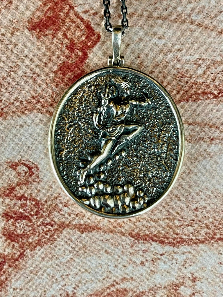HERMES GOD Sterling Silver Necklace. Greek Mythology Jewelry. Unisex