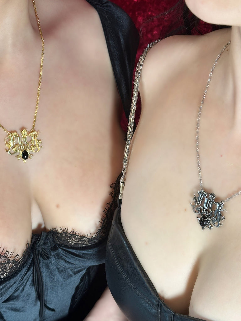 FUCK YOU Sophisticated Gothic Necklace with MOONSTONE