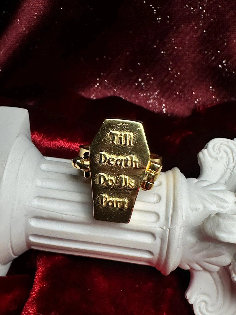 COFFIN POSION RING- Till Death Do Us Part