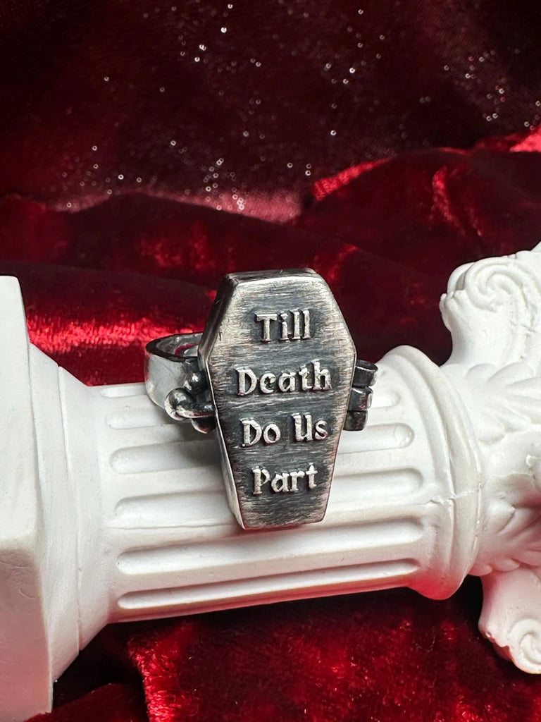 COFFIN POSION RING- Till Death Do Us Part