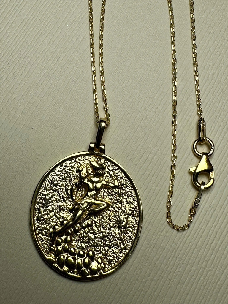 HERMES GOD Sterling Silver Necklace. Greek Mythology Jewelry. Unisex