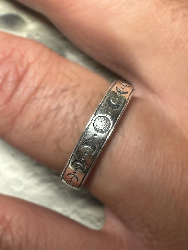 Moon Phase Ring | Hecate-Inspired Unisex Band | Sterling Silver or 14K Gold Plated | | Lunar Talisman