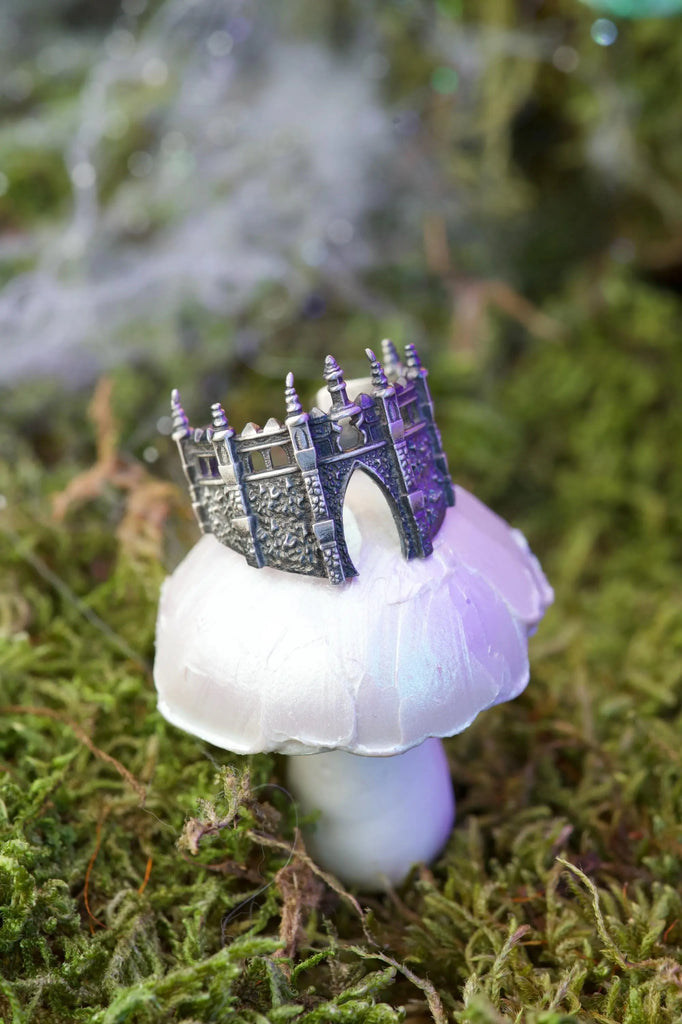 GOTHIC CATHEDRAL RING – Sterling Silver Castle Architecture Band