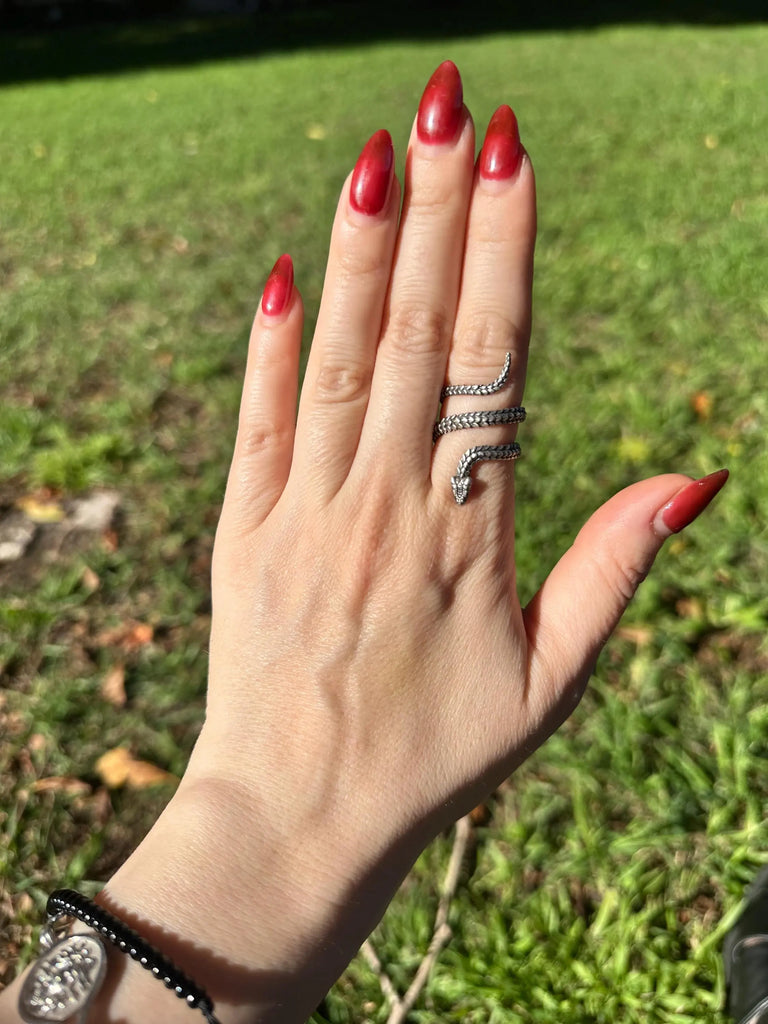 NEW Adjustable SERPENT Ring Silver 925K SNAKE Ring