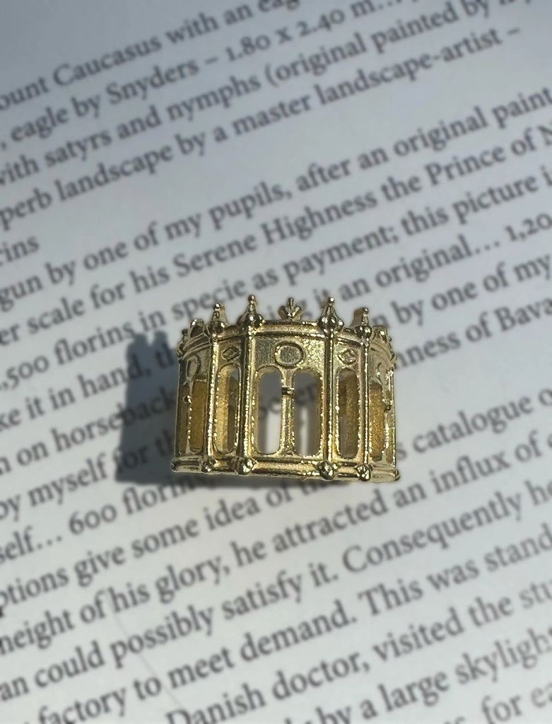 Sterling Silver Medieval Fantasy CASTLE RING– Oxidized Architectural Jewelry