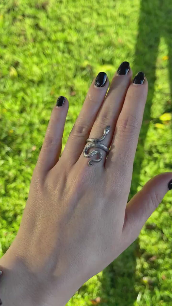 Silver SNAKE 925K Ring| Sterling silver  Adjustable Serpent Ring