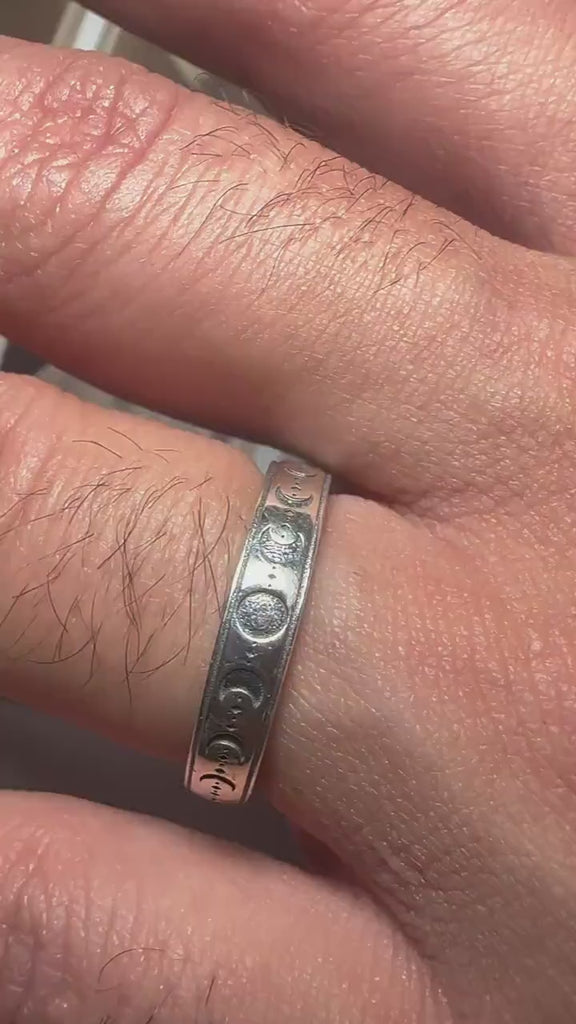 Moon Phase Ring | Hecate-Inspired Unisex Band | Sterling Silver or 14K Gold Plated | | Lunar Talisman