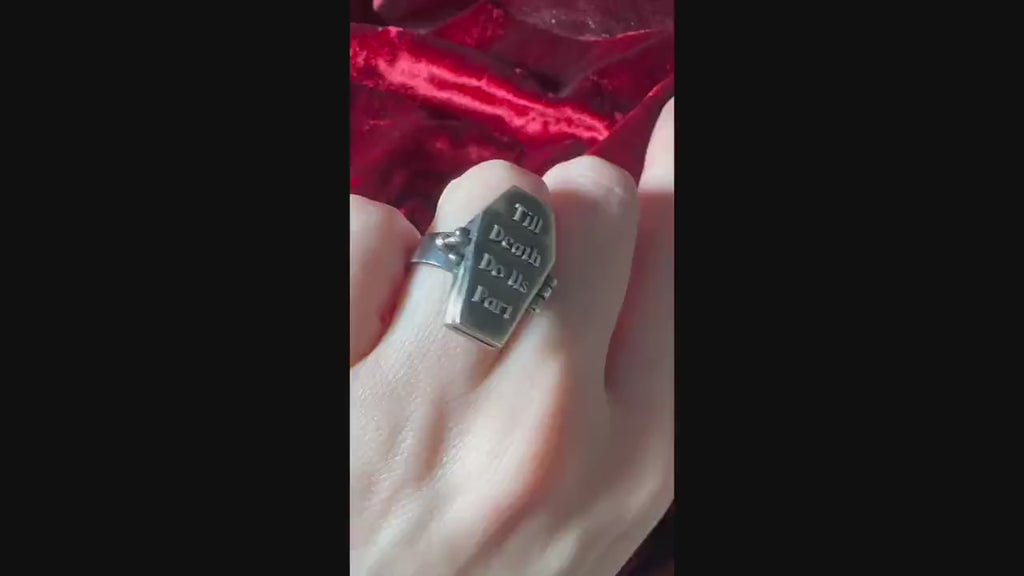 COFFIN POSION RING- Till Death Do Us Part