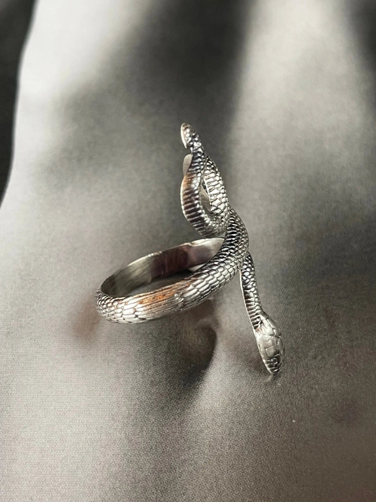 Silver SNAKE 925K Ring| Sterling silver Adjustable Serpent Ring