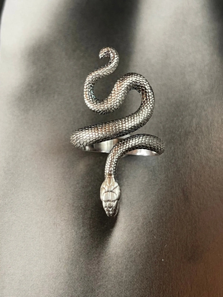 Silver SNAKE 925K Ring| Sterling silver Adjustable Serpent Ring