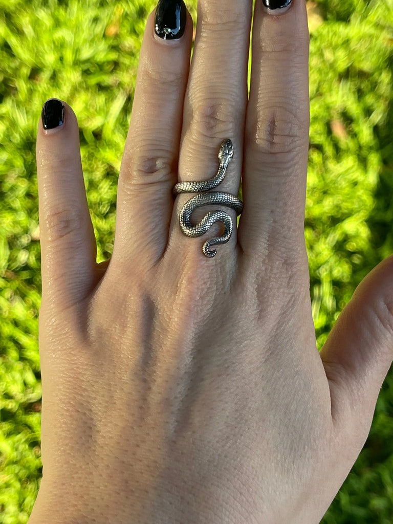 Silver SNAKE 925K Ring| Sterling silver Adjustable Serpent Ring