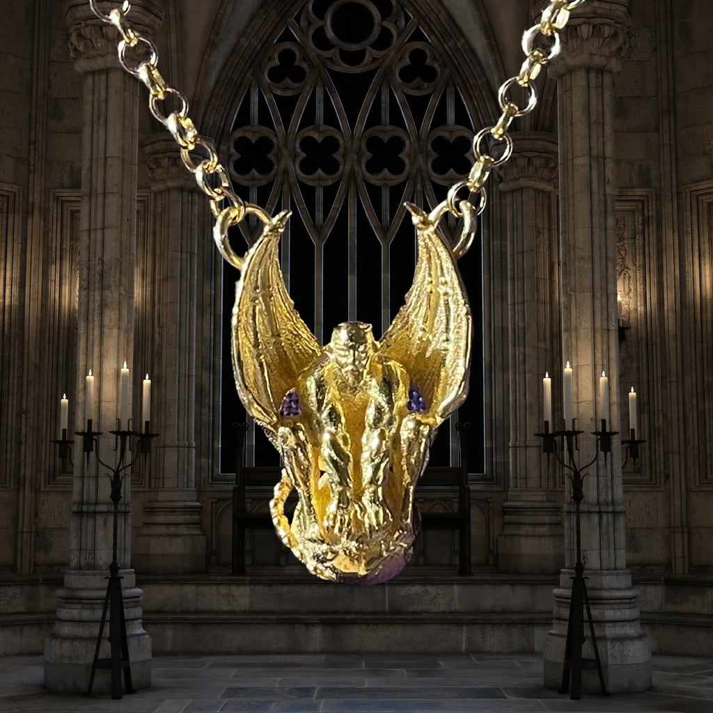 Gargoyle Necklace 22-Gold Jewelry Flesh & Soul