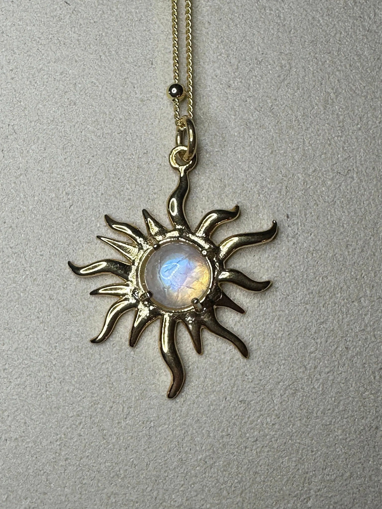 Eternal Sun Necklace -ETERNAL SUN MOONSTONE Gold Dipped 925k Silver Necklace Flesh & Soul