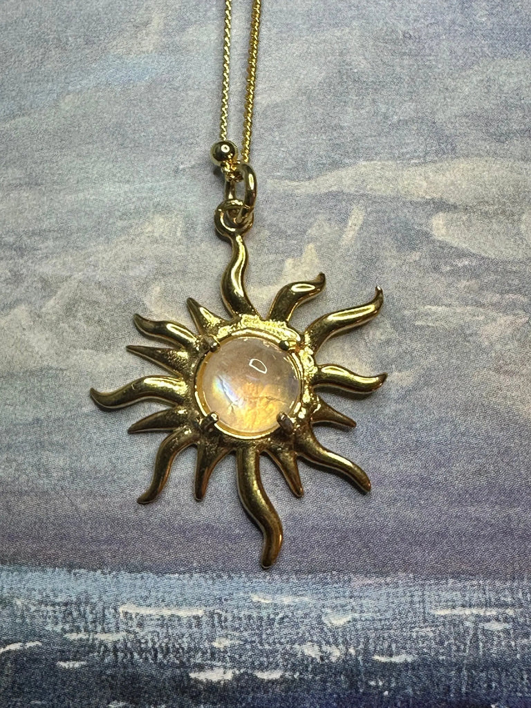 Eternal Sun Necklace -ETERNAL SUN MOONSTONE Gold Dipped 925k Silver Necklace Flesh & Soul