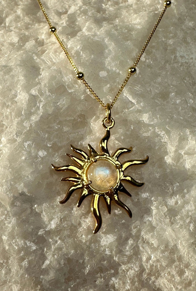 Eternal Sun Necklace -ETERNAL SUN MOONSTONE Gold Dipped 925k Silver Necklace Flesh & Soul